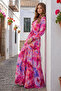 Patterned Hijab Jessica Dress B608 Fuchsia - 3
