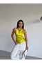 Women's Pistachio Green Halter Neck Satin Fabric Backless Blouse Hzl26W-Fry123801 - 5
