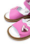 Children's Genuine Leather Pink Flat Sandals - 4