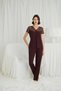 Women's Short Sleeve and Lace Detailed V-Neck Pajama Set 18712 - 4