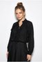 Women's Black Ruffle Detailed Flounce Bow Tie Buttoned Shirt 4237 60286213 - 5