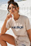 Women's Cotton Sporty&Rich Marathon Short Sleeve Oversize T-Shirt and Shorts Bottom Top Set Two-Piece Set - 5