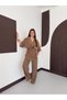 Women's Top and Bottom Set V-Neck Tie-Up Jacket Wide-Leg Palazzo Pants Two-Piece Set - 6