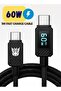 60W Fast Charging Cable, 1m USB-C to USB-C, High-Speed Power Delivery Cord, Durable Nyl