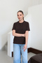 Crew Neck Basic T-Shirt Brown - 4