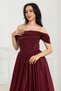 Balen Detailed Glittery Princess Dress - Bordo - 2