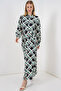 Women's Buttoned Long Hijab Dress 2588 - F.Navy Blue - 3