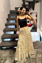 Cream Embroidery Detailed Midi Skirt - 50235 - 3