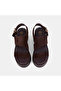 Women's Bitter Brown Gold Buckle Wedge Heeled Suede Sandals - 6