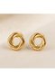 Spiral Knot Earrings Gold Silver Color Minimal Stylish Daily Use 1.5 cm - 7