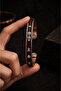 Men's Pure Copper Bracelet with Brown Leather and Patterned Adjustable Magnet Model for Men and Women Copper - 4