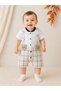 Baby Boy Jumpsuit with Shorts, Summer Cotton, Stylish Straps and Teddy Bear Detail