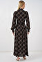 Women's Buttoned Long Hijab Dress 2588 - Black - 6