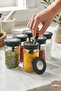 Glass Spice Jar Set with Spoons, 6 Pieces – 380 ml Spice Jar Set with Lids 7X7X12.6 cm