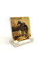 Horse in the Barn Oil Painting Tabletop Printed Stone Tabletop 10X10 1G-At2
