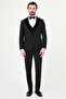 Straight Slim Fit Removable Velvet Collar Men's Groom Suit Black - 45453.26Y - 3