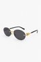Cartiess Unisex Ellipse Black Gold Framed Ultra Light Uv400 Filtered Sunglasses - 4