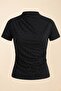Women's T-Shirt Short Sleeve Stoned Draped Sandy Fabric Short Stylish Blouse