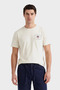 Men's Cream Crew Neck Regular Fit Logo T-Shirt