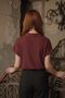 Women's Burgundy Short Sleeve Shirt Arm-19Y001088 - 2