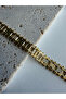 Xuping Stamped Interlocking Chain Gold Color Steel Bracelet