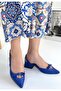 Rewat Blue Skin Heeled Shoes - 5