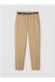 Beige waist Belt pack Gabardine women's trousers