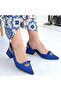 Rewat Blue Skin Heeled Shoes - 7