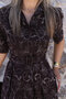 Bitter Coffee Floral Embroidered Shirt Dress - 4
