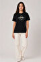 Music Themed Printed T-Shirt Crew Neck Short Sleeve T-Shirt - Black - 2