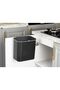 15 Liter Functional Trash Can with Lid for Bathroom and Kitchen Countertop, Black with Cabinet and Wall Mounting Bracket - 5