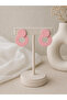 Pink Modern Hoop Earrings Minimal Geometric Design Lightweight