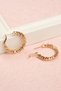 Women's Yellow Color Serrated Steel Hoop Earrings - Casual Stylish Model - 2