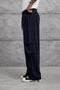 Men's Tensel Fabric Trousers Navy Blue Cargo Pocket Baggy Woven - 2