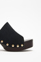 Heeled Shoes 2620 - Staple Detailed Wide Band Black Suede Women's Heeled Shoes - 5