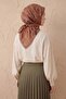 Soft Scarf Geometric Pattern Hazelnut Shell 90X90 - 2