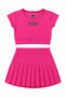 Girl's sports embossed shorts skirt set