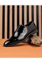Italian Style Internal and External Natural Leather Patent Leather Men's Shoes Black T14614 - 2