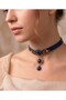 Genuine Leather Natural Stone Choker Design Necklace - 3