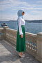 Women's Premium Pleated Emerald Long Hijab Skirt - 3
