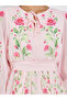 Pink Floral Maxi Dress with Tie-Up Neck - 4