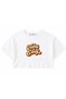 Women's Take It Easy Printed Raw Cut Crop T-Shirt 100% Cotton Comfortable Fit T-Shirt - White - 4