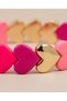 Lovessa Gold Layered Heart Porcelain Plated Elastic Bracelet - 3