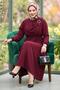 Ayrobin Suit with Buckle Detailed Skirt Claret Red Hm2913 - 3