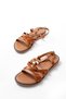 Zri̇n-017 Premium Tan Orthopedic Genuine Leather Women's Sandals - 5