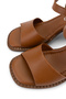Women's Genuine Leather Tan Heeled Sandals - 3
