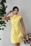 Button Detailed Dress Yellow - 5