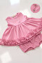 Candy Pink Şile Diaper Cotton Snap Fastener Bottom Top Girls' Baby Sleeveless Set