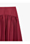 Viscose Modal Fabric Pleated Bell Cut Fitted Waist Midi Skirt - 3
