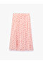 Pocketed Bell-Cut Striped Midi Skirt with Floral Detail - 6